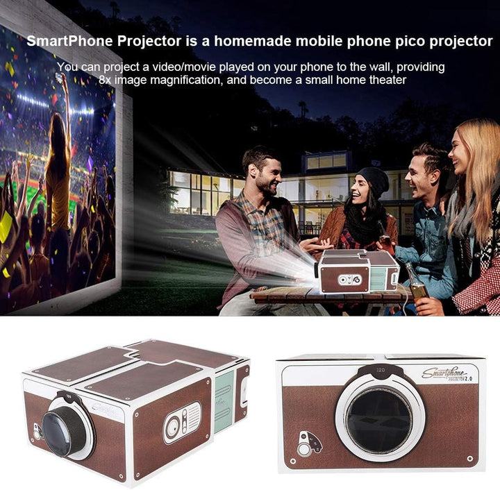 Vikye Beamer, Smart Portable Beamer der Zweiten Generation Smartphone Beamer DIY Beamer für Heimkino