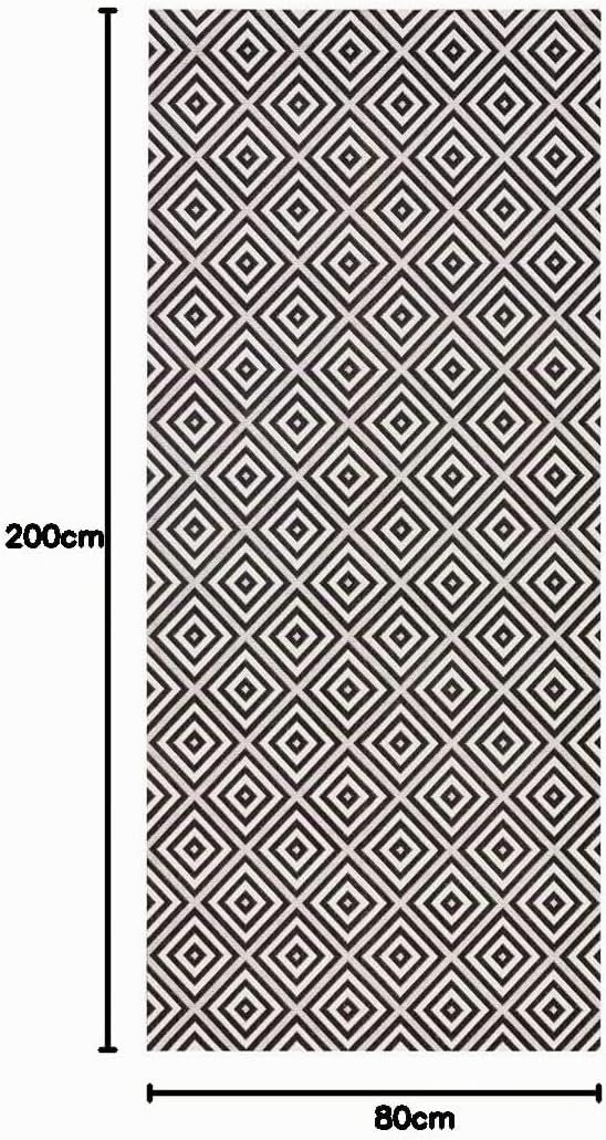 NORTHRUGS In- und Outdoor Teppich Karo 80x200cm - Wetterfest Modern Geometrisches Muster Kariert All