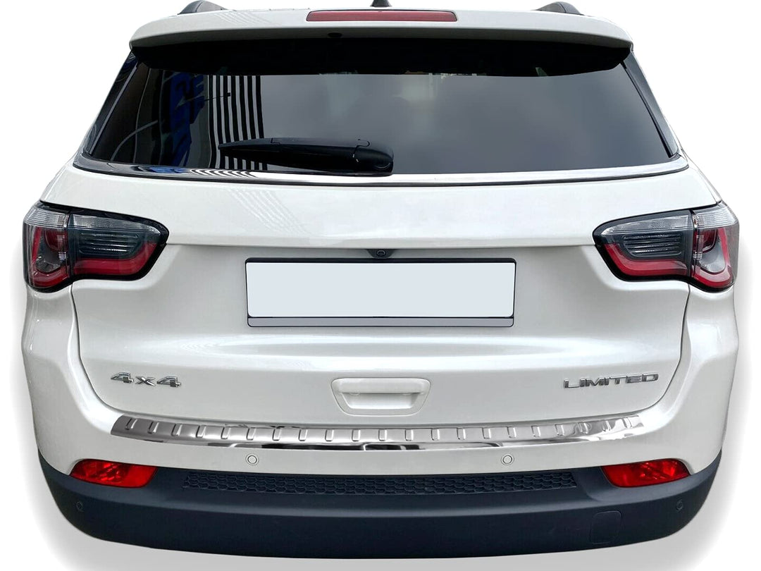 Ladekantenschutz Edelstahl Chrom kompatibel für Jeep Compass II | ab 2017 | mit Abkantung | Premium