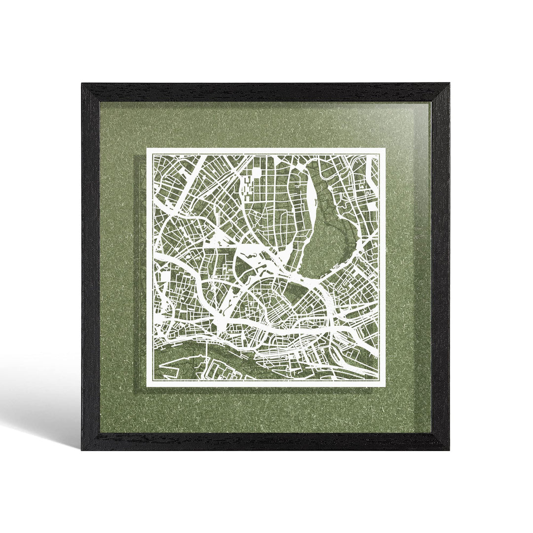 O3 DESIGN STUDIO - Marco de Papel para mapas, 22,8 x 22,8 cm, en Caja de Regalo, Fondo, autocambiant