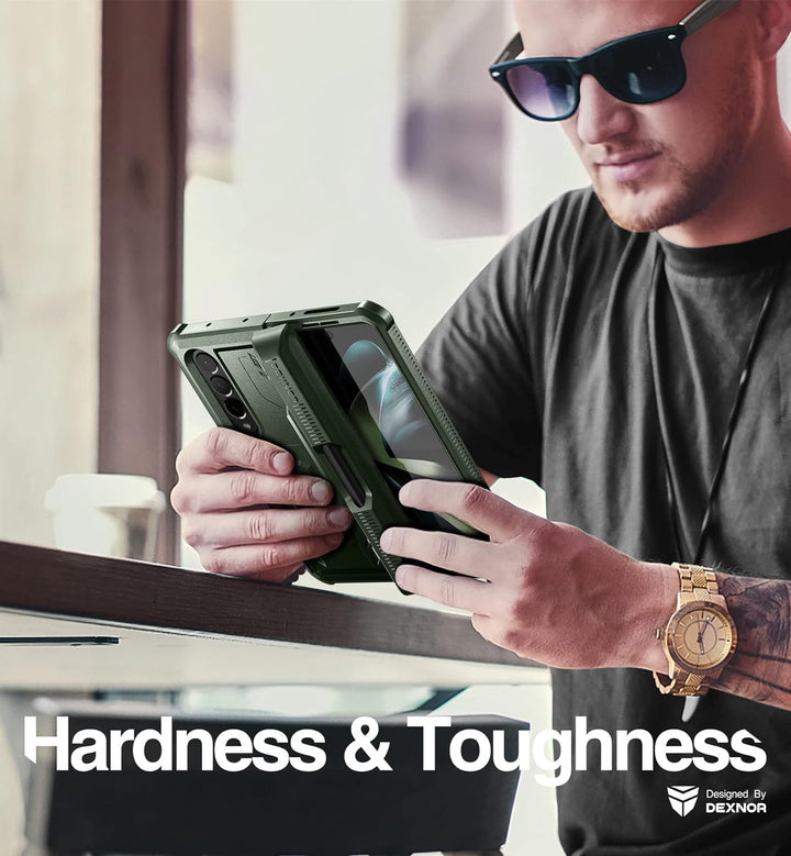 Dexnor für Samsung Galaxy Z Fold 4 5G (2021) Hülle, Ganzkörper Dual Layer Rugged Case mit integriert