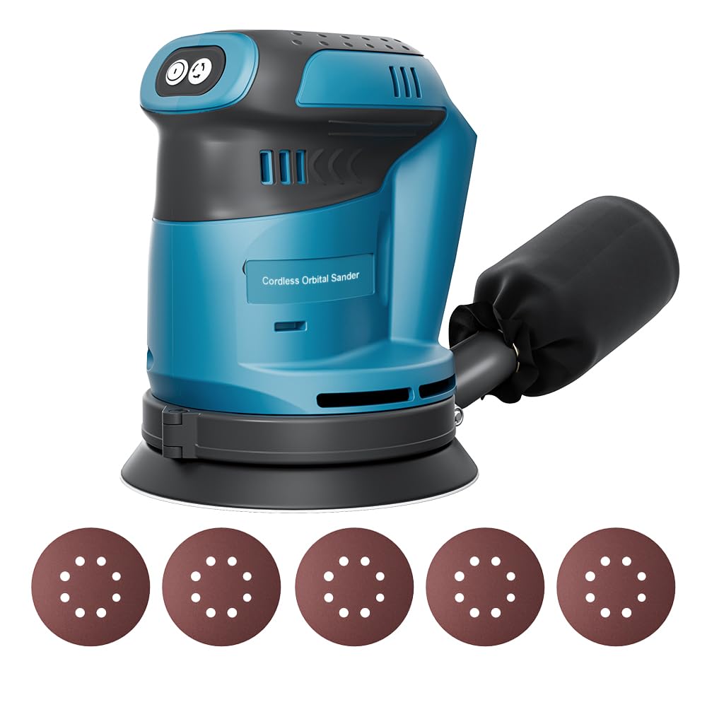Akku Exzenterschleifer für makita 18V Akku (Akku nicht), Kabellose Elektroschleifer für die Holzbear