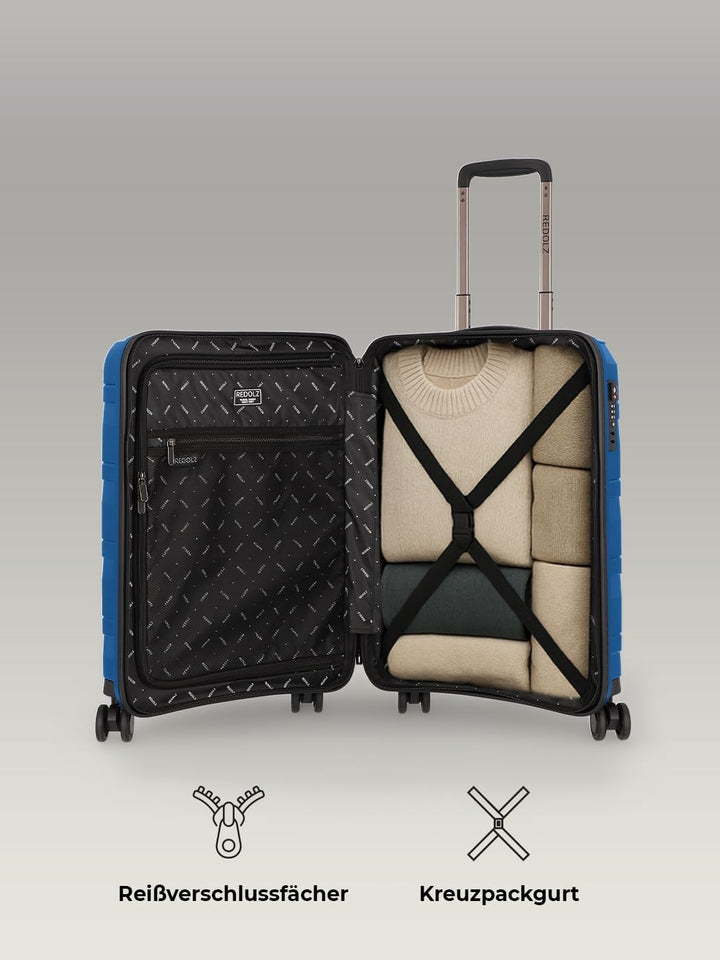 REDOLZ Hartschalen Kabinen-Koffer | Kleiner Trolley 40 x 20 x 55 cm aus hochwertigem, leichtem Polyp