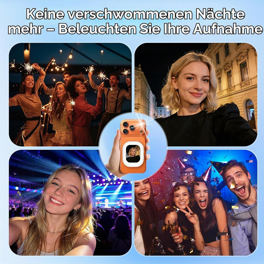 Handy Selfie Monitor für iPhone &amp; Android, 2,01" Smartphone Rückkamera Magnetisch Vlog Bildschirm mi