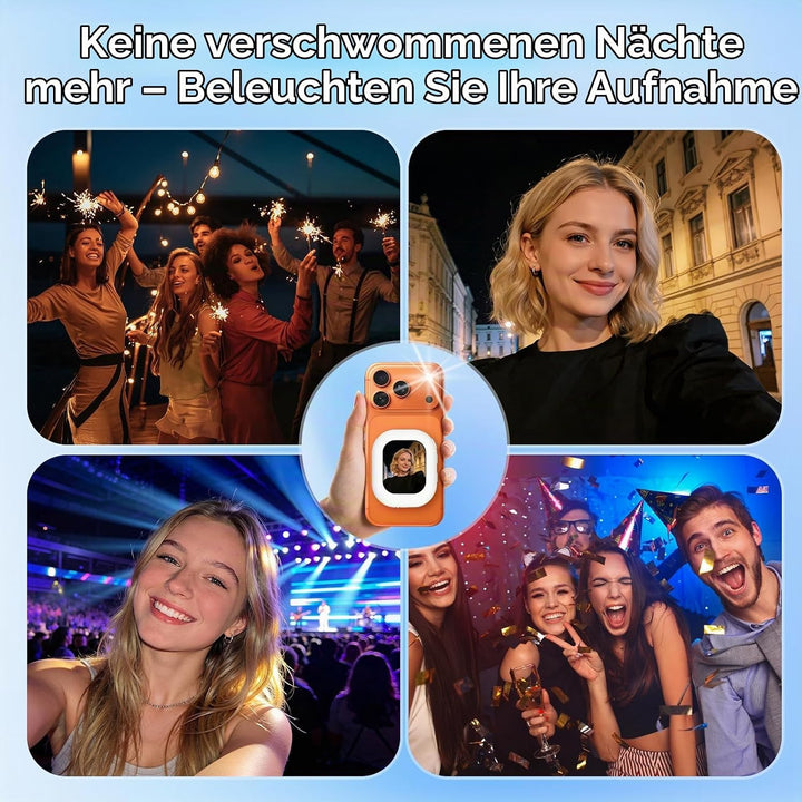 Handy Selfie Monitor für iPhone &amp; Android, 2,01" Smartphone Rückkamera Magnetisch Vlog Bildschirm mi