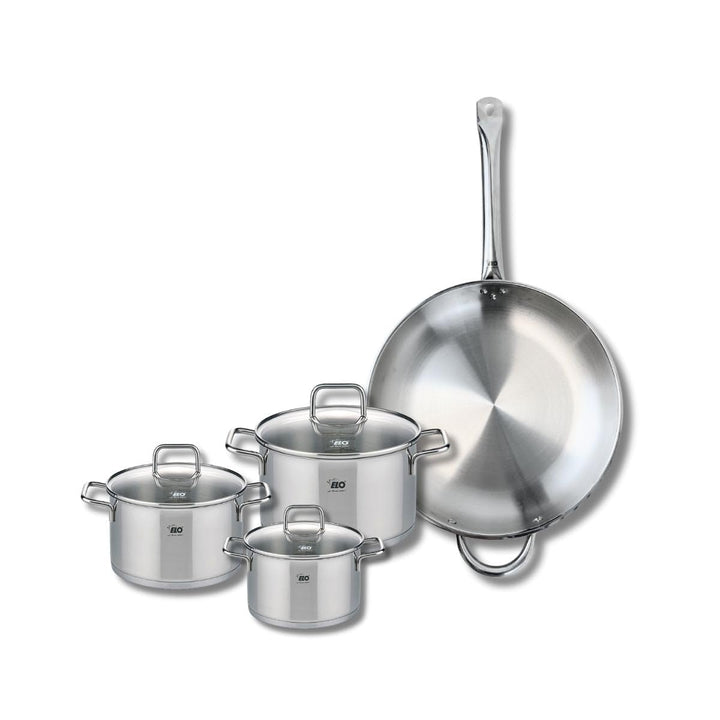 ELO 9500550 Kochgeschirr-Set, 4-teilig, 1 Bratpfanne 32 cm und 3 Kochtöpfe 14, 16 und 20 cm Elo Prof