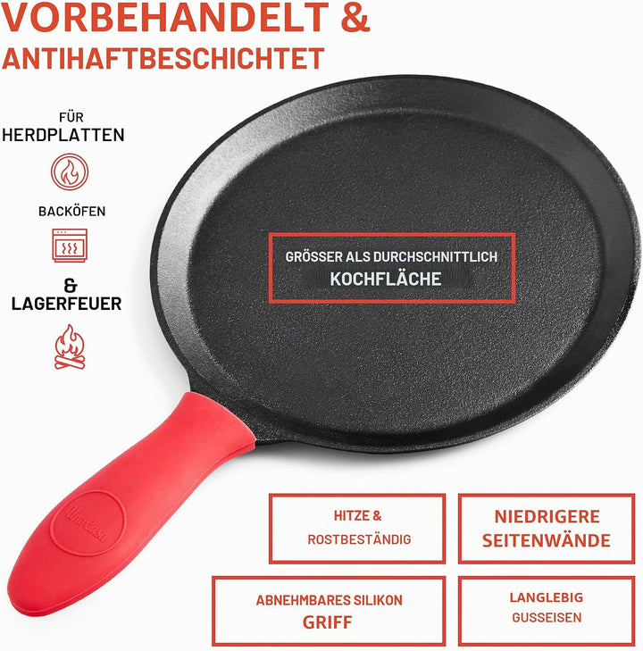 Uno Casa - Master Kit – Tortilla-Presse 20,3 cm mit Comal-Pfanne, 4 Taco-Haltern und Tortilla-Wärmer