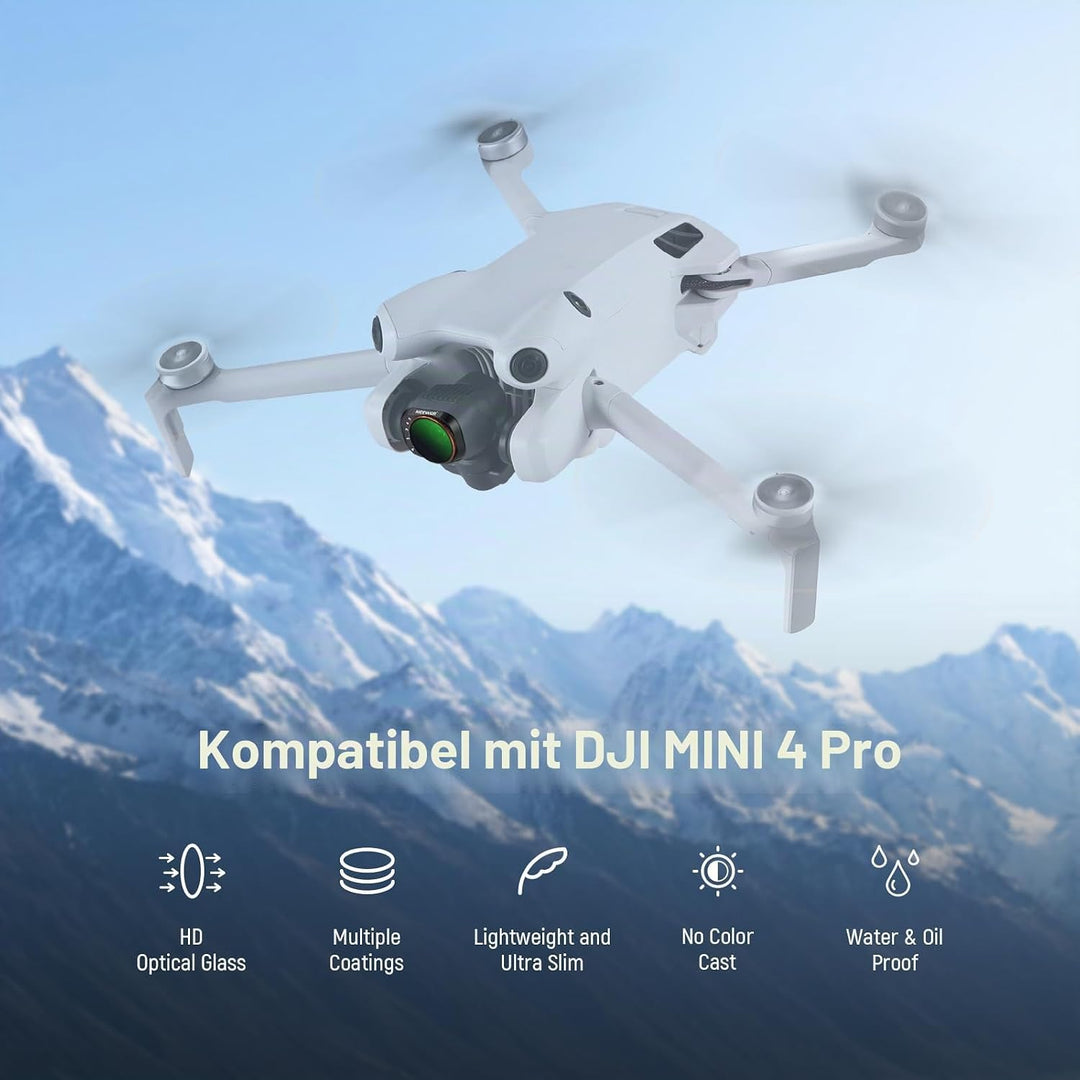 NEEWER Variables ND Filter Set, kompatibel mit DJI Mini 4 Pro, ND2-32 (1-5 Stop)+ND64-512 (6-9 Stop)