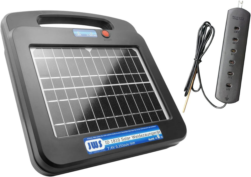 Weidezaungerät Solar 12 Volt Elektrozaungerät 12V Elektrozaun, Ausführung:5 km 0.25 Joule mit Weidez