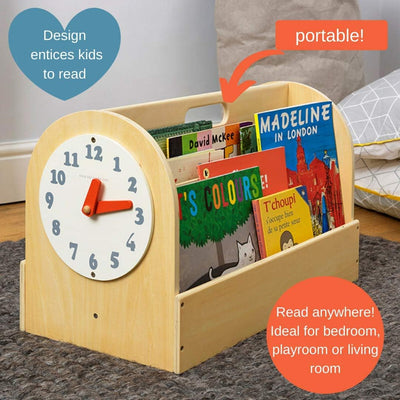 Tidy Books ® Tragbares Bücherregal Kinder, Bücherkiste Kinder, Kinderregal Natur, Montessori Materia