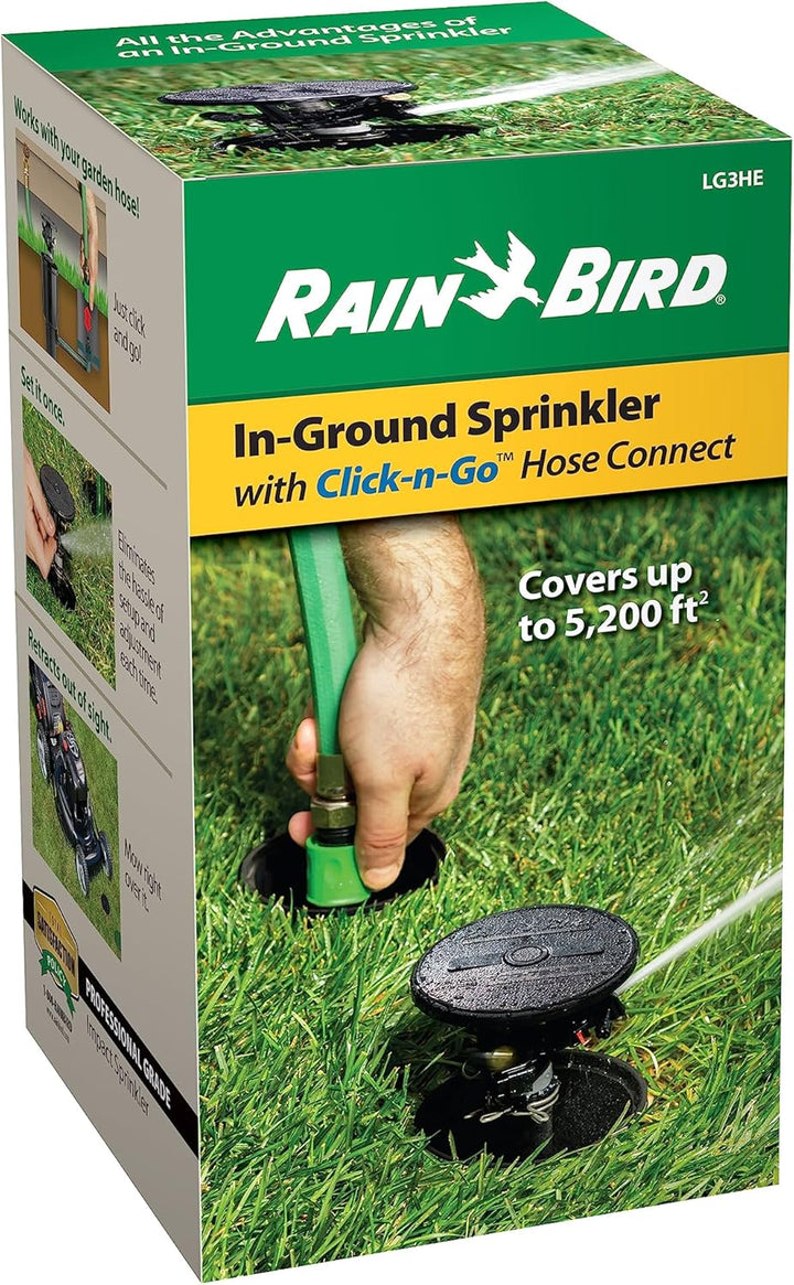 Rain Bird LG3HE In-Ground Schlagsprenger mit Click-N-Go Schlauchanschluss Impulsregner mit Click-N-G