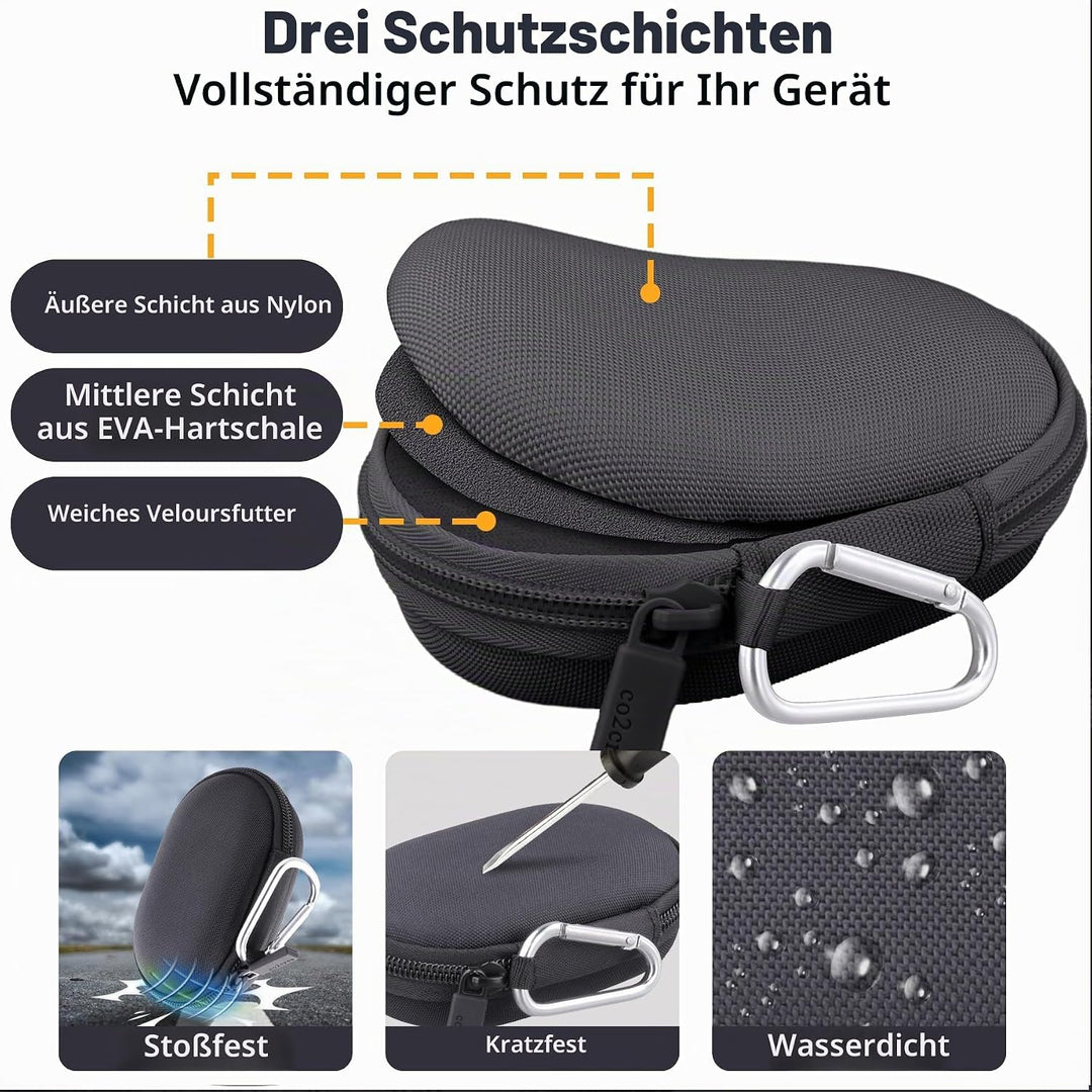co2CREA Case Harte Reiseschutzhülle Etui Tasche für Logitech Pebble Mouse 2 M350s /M350 Pebble/Logit