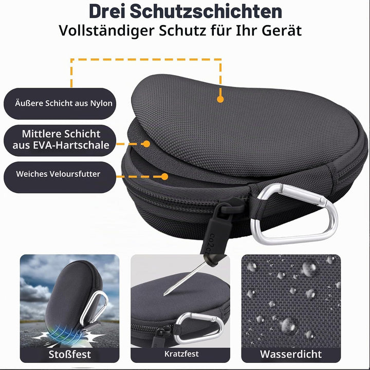 co2CREA Case Harte Reiseschutzhülle Etui Tasche für Logitech Pebble Mouse 2 M350s /M350 Pebble/Logit