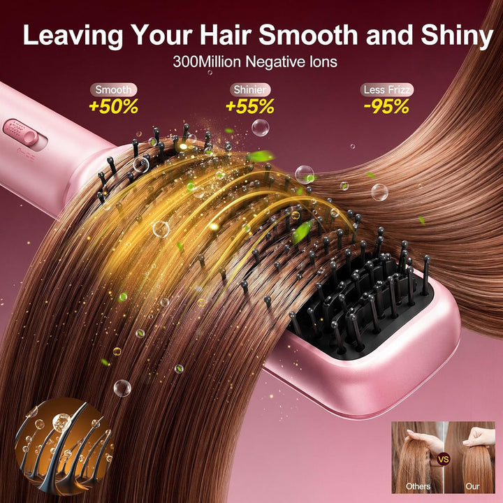5 in 1 Warmluftbürste, Hairstyler Föhnbürste Volumen Lockenstab | Rundbürstenföhn, Warmluftbürste &amp;