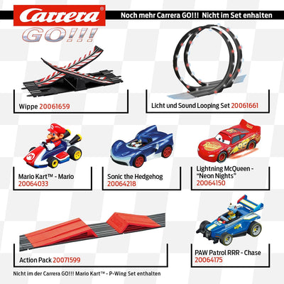 Carrera Go!!! Mario Kart™ - P-Wing Set Rennbahn mit Mario und Yoshi | 2 Slotcars inkl. 2 Handregler