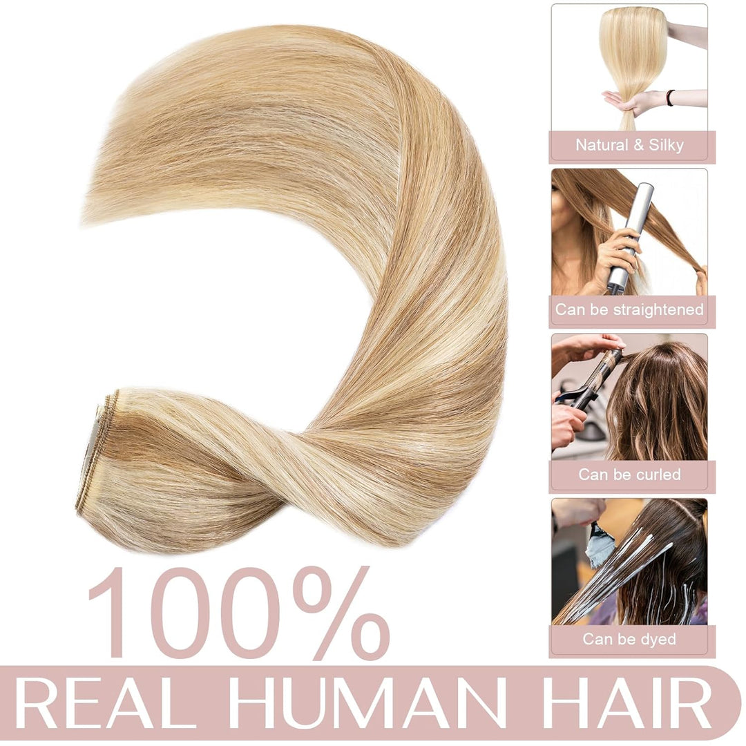 SEGO Clip in Extensions Haarverlängerungen Remy Echthaar 7A ein Teilig Haarteil 100% Human Haar Glat
