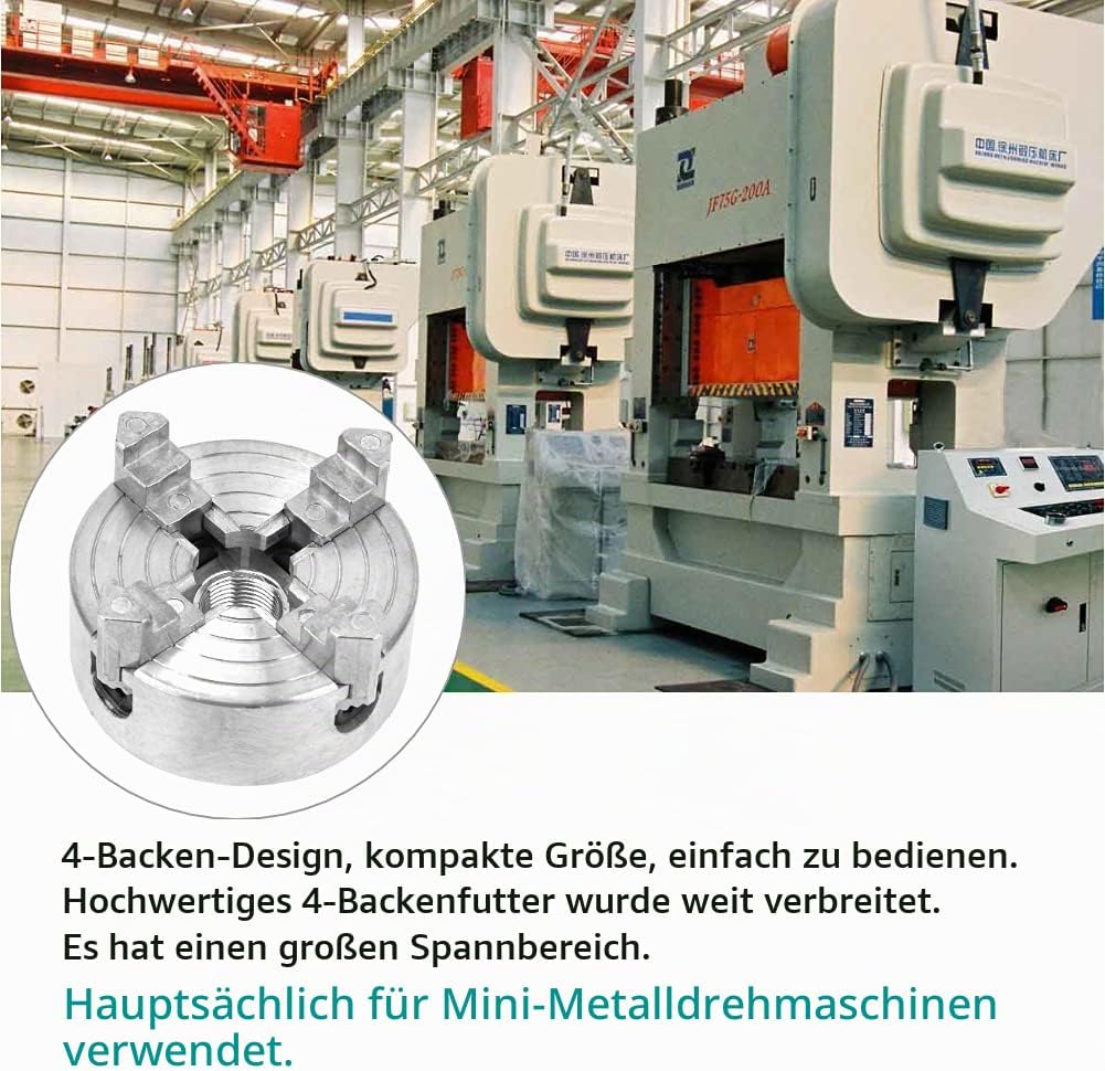 Backenfutter, selbstzentrierendes Spannfutter aus 4-Backen-Zinklegierung 0,5-2,6 Zoll und 0,1-2,2 Zo