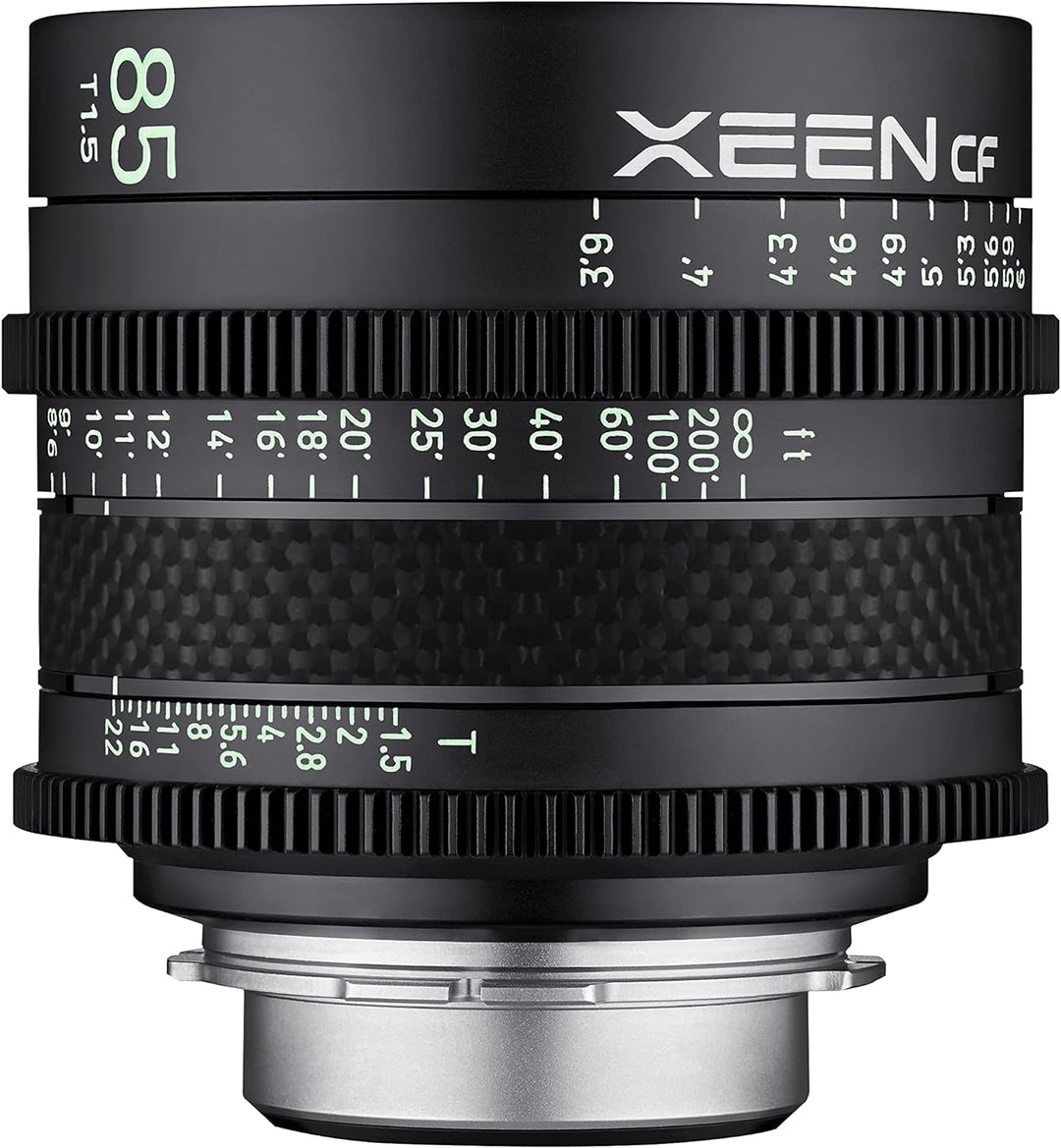 XEEN CF Cinema 85mm T1,5 Canon EF Vollformat – professionelles Cine-Objektiv – Carbon Linsenzylinder