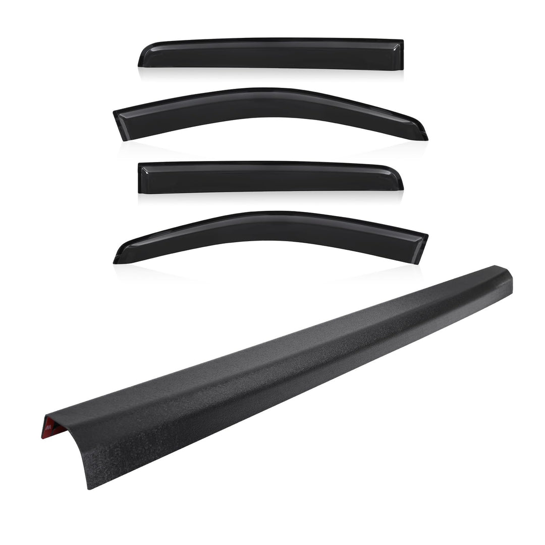 Windabweiser und Ladekantenschutz Set für Ford Ranger 2012–2022 T6/T7/T8 Doppelkabine, passgenau, Re