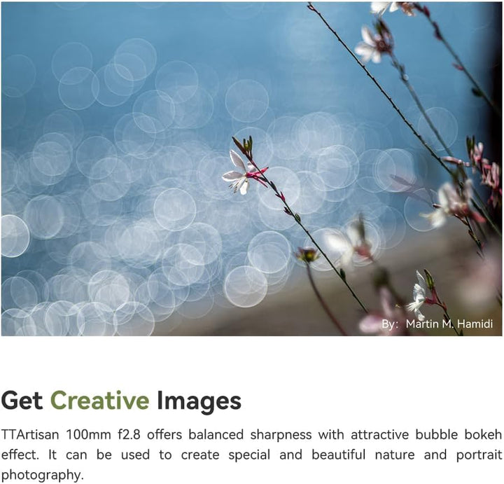 TTartisan 100mm F2.8 Vollformat-Seifenblasen-Bokeh-Objektiv, kompatibel mit M42-Mount-Kameras