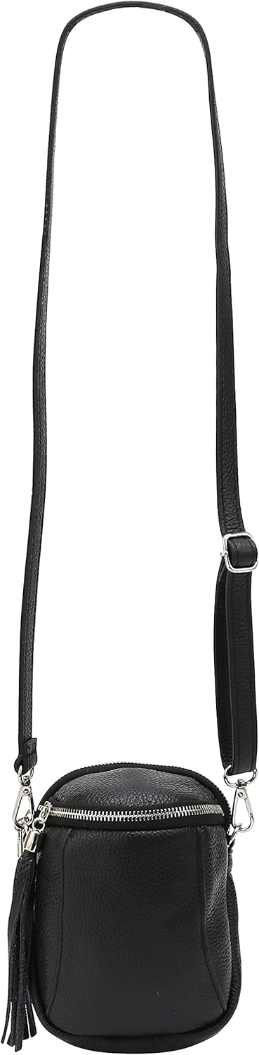 SH Leder Damen Handytasche Umhängetasche Geldbörse Multifunktion Beutel Schultertasche aus Echtleder