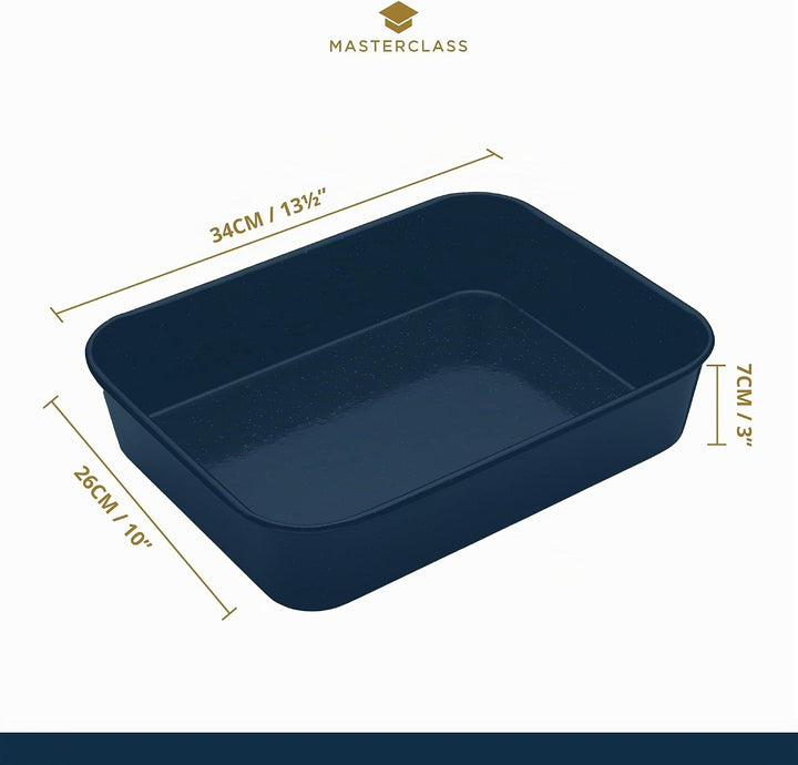 MasterClass Emaille-Bräter, Induktionssicherer 1mm Stahl mit kratzfester Beschichtung, Medium (34 x