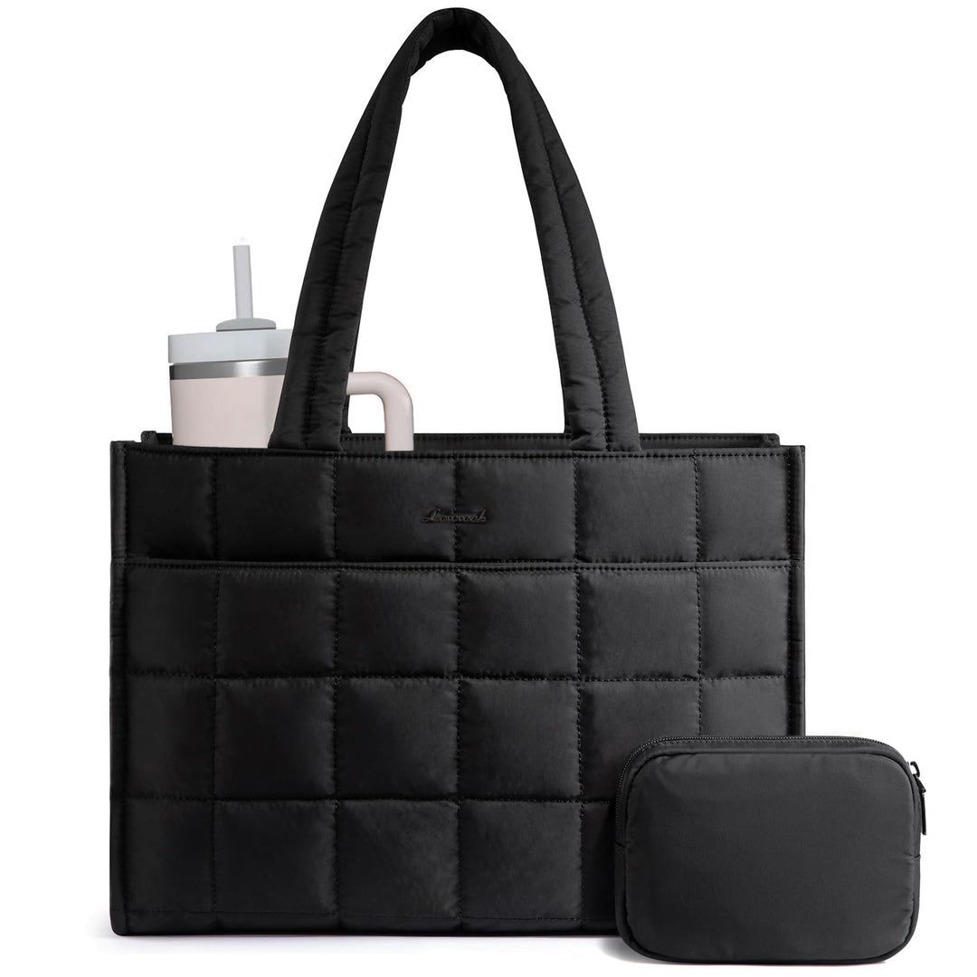 LOVEVOOK Handtasche Damen Shopper Tasche, Puffer Laptoptasche 15.6 Zoll Arbeitstasche Aktentasche, G
