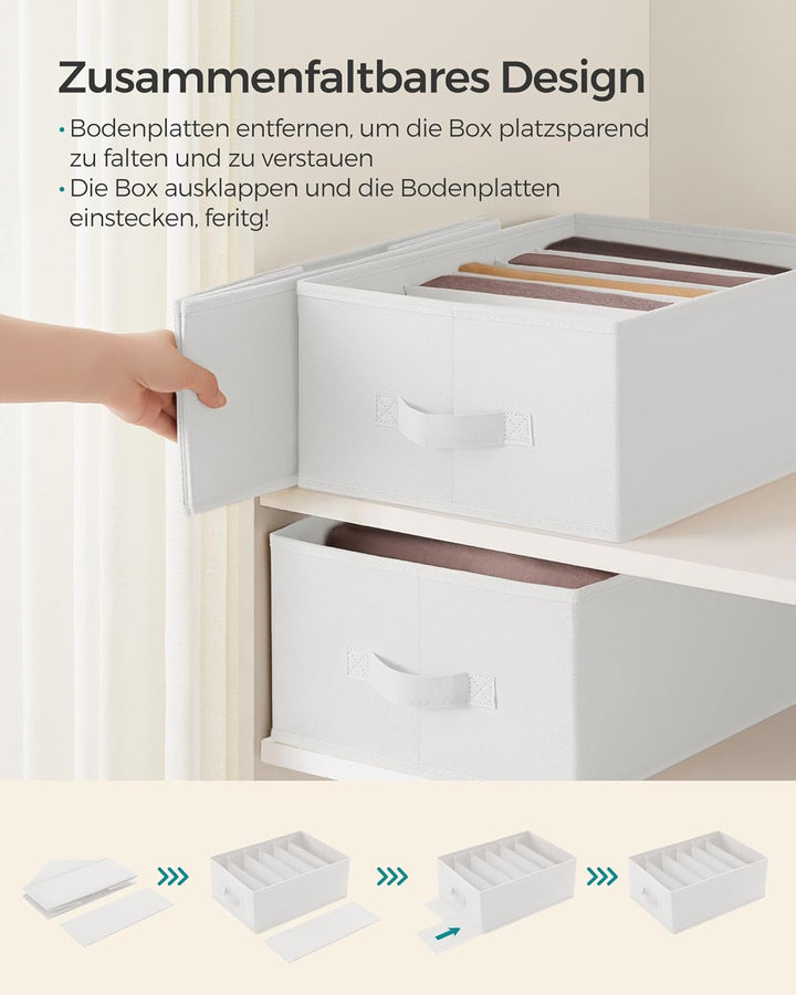 SONGMICS Kleiderschrank-Organizer 6er Set, Aufbewahrungsbox 6 Fächer, Schubladen-Ordnungssystem, Ord