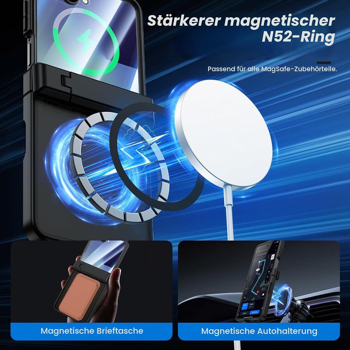Doeshine für Samsung Galaxy Z Flip 7 Hülle [Not für Flip 7FE] mit Mag-Safe, Ständer und Displayschut
