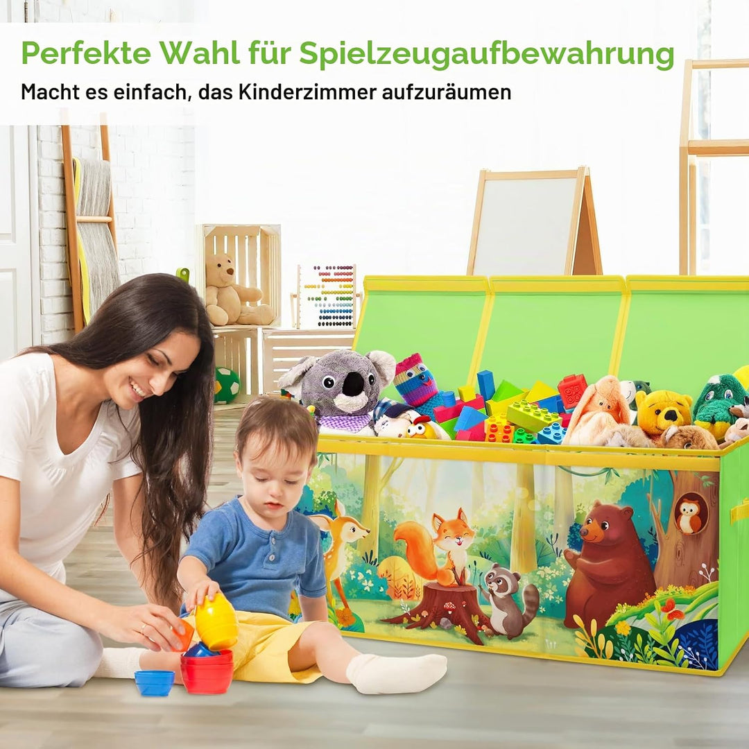 Extra Gross Aufbewahrungsbox mit Deckel Kinder, Zusammenklappbare Oxford-Spielzeugkiste mit Griff fü