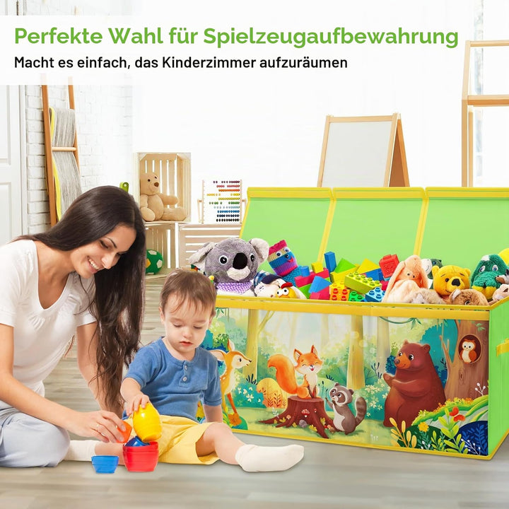 Extra Gross Aufbewahrungsbox mit Deckel Kinder, Zusammenklappbare Oxford-Spielzeugkiste mit Griff fü