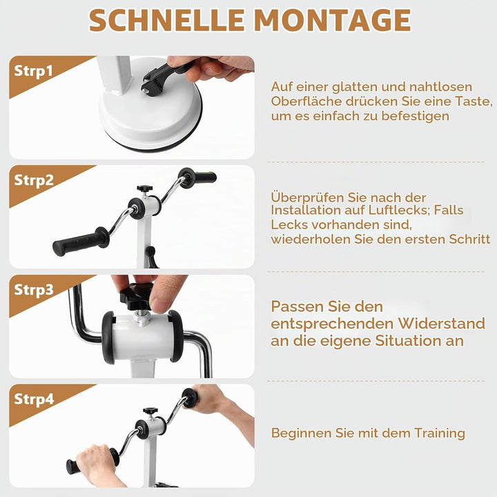 Armtrainer für Physiotherapie, Mini Heimtrainer, Armdrücken Trainer Exerciser, Tragbare Armrotations