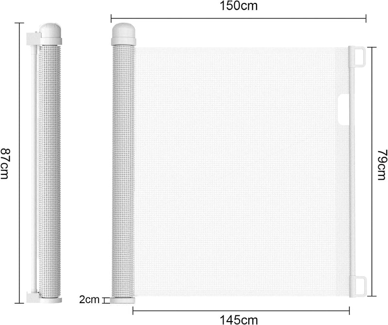 UISEBRT Türschutzgitter Ausziehbar 0 -150cm, Treppenschutzgitter für Baby und Pelztiere, Kinder Schu