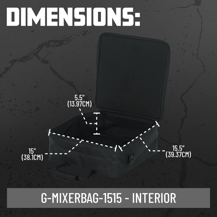 Gator Cases Gepolsterte Nylon-Transporttasche für Mixer/Geräte mit abnehmbarem Riemen; 15,5" x 15" x