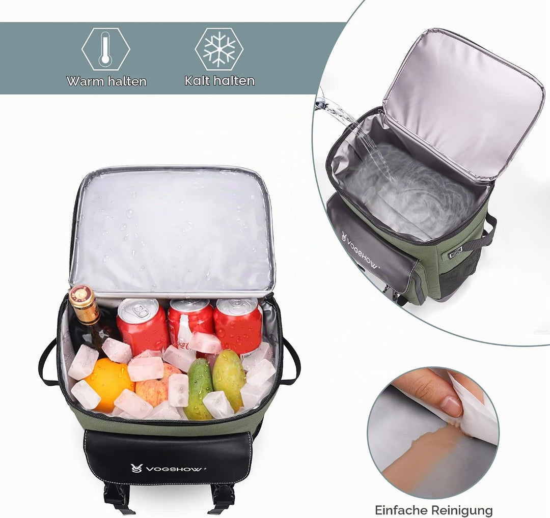 Vogshow Kühlrucksack 30L Kühltasche Gross Kühlbox Wasserdicht Picknickrucksack Auslaufsicher Thermot