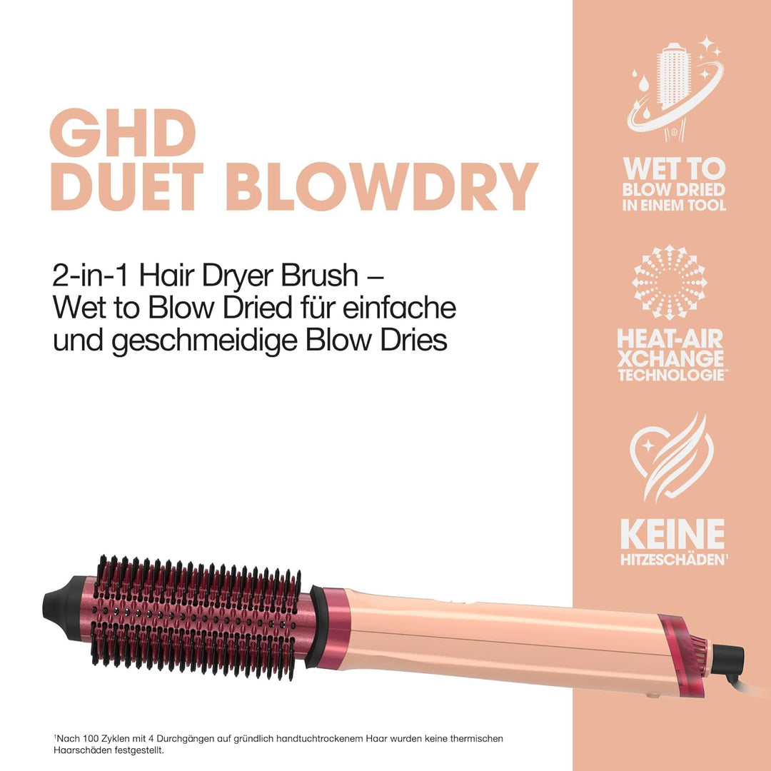 ghd duet blowdry 2-in-1 Rundföhnbürste: Trocknen & Stylen in einem Schritt, für alle Haartypen, ohne