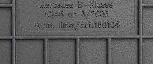 Fussmatten Vorne, Hinten + Tunnel Matte 5er Set für Mercedes Benz A-Klasse W169 2004-2012 Gummi Gumm