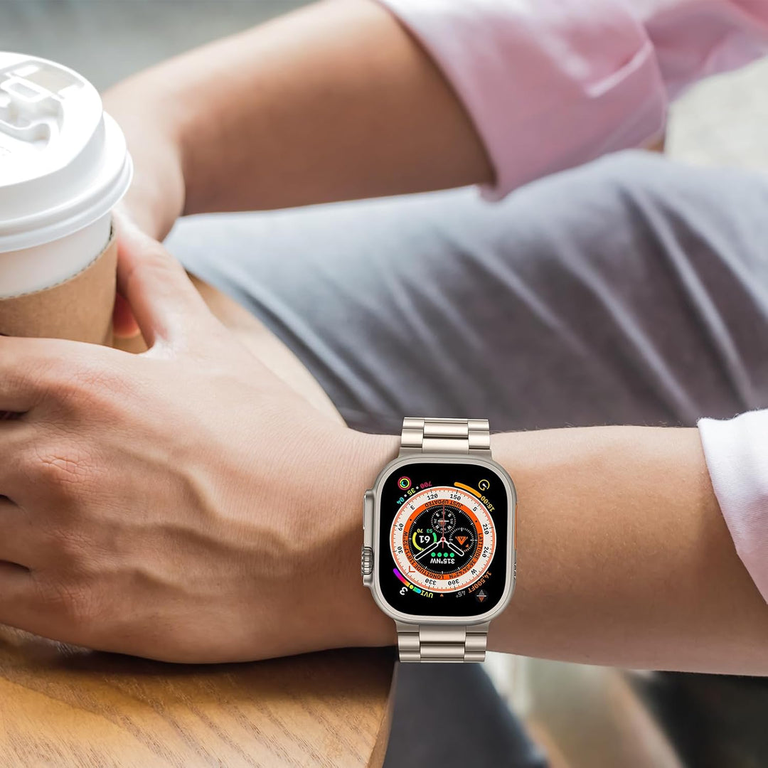 Tasikar Armbänder Kompatibel mit Apple Watch Ultra Ultra 2 49mm Prämie Edelstahl Metallarmband Kompa