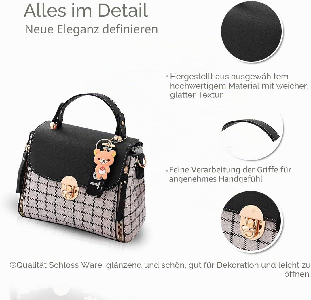 NICOLE&amp;DORIS Handtaschen für Damen Niedliche Umhängetasche Mädchen Reissverschluss Handtasche PU Led