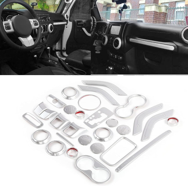 Autoinnenausstattung Zubehör Trim Kit 28 Stück für Jeep Wrangler JK JKU 2 Türer 4 Türer 2011-2018 In