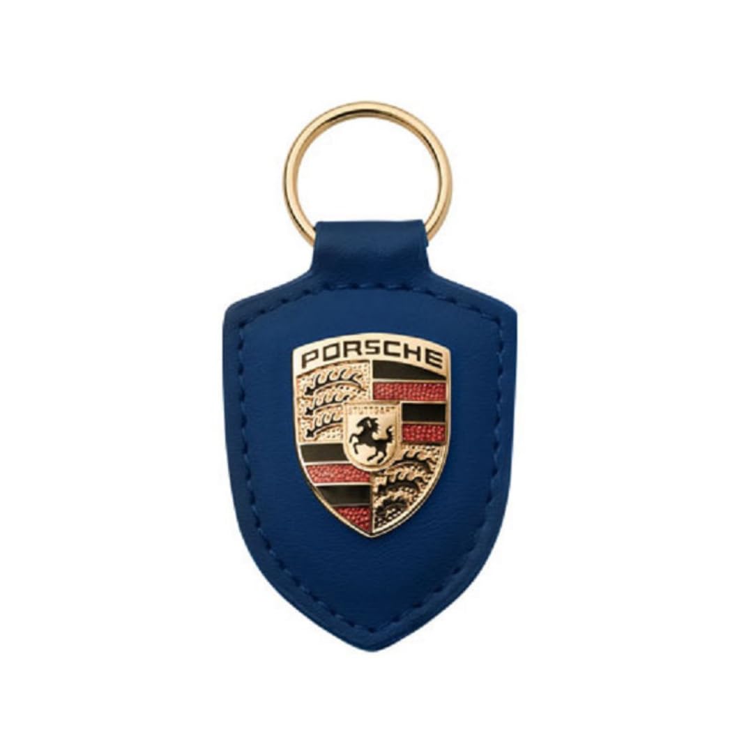 Schlüsselanhänger mit Porsche Wappen, Blau, Blau
