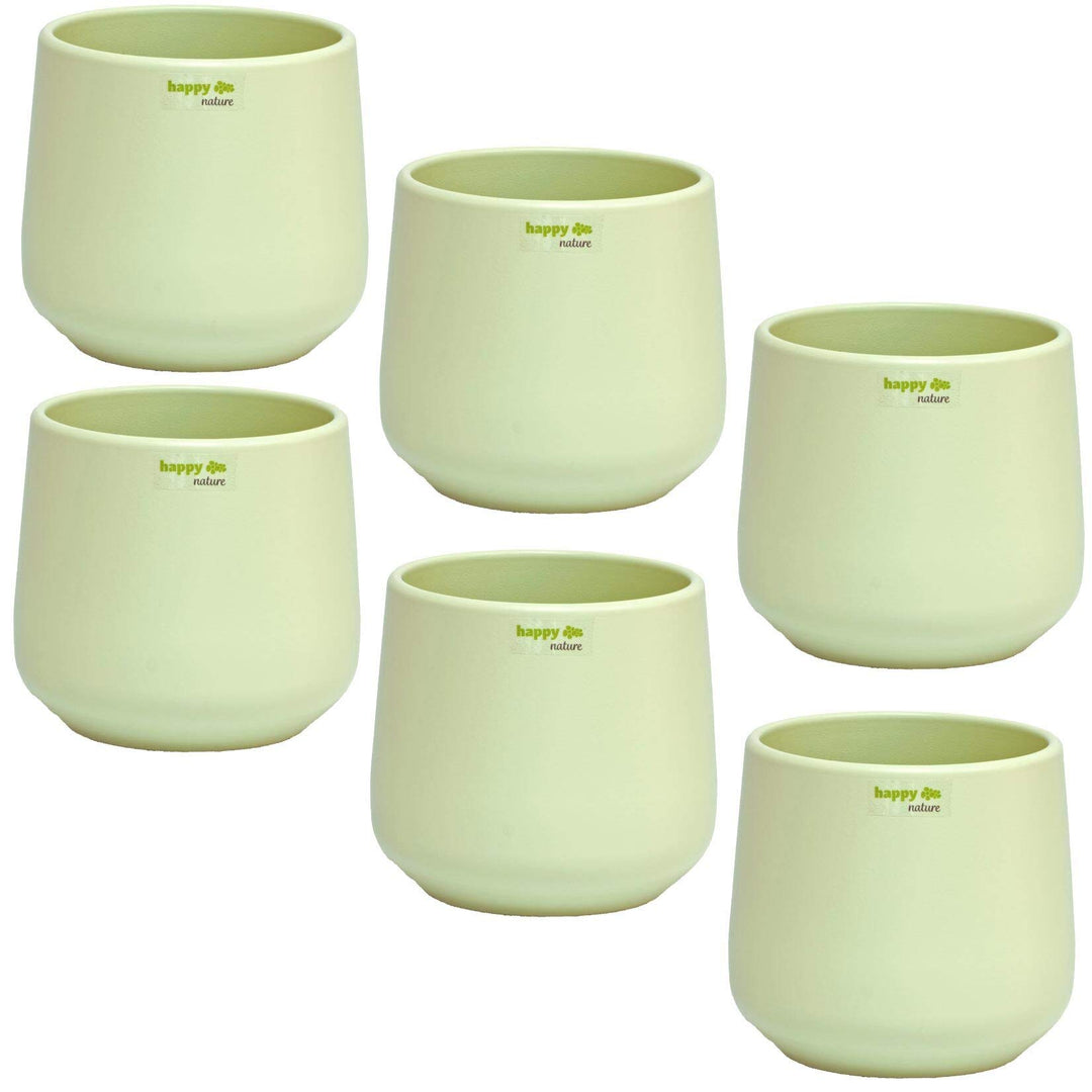 happy nature Set6 Keramik Blumentopf Sylt Mint grün Ø 13 cm H 13,5 cm