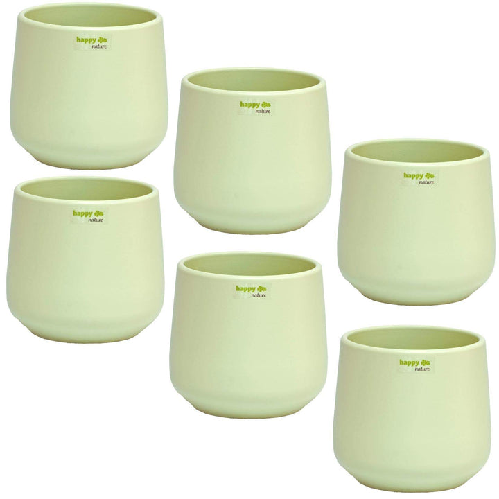happy nature Set6 Keramik Blumentopf Sylt Mint grün Ø 13 cm H 13,5 cm
