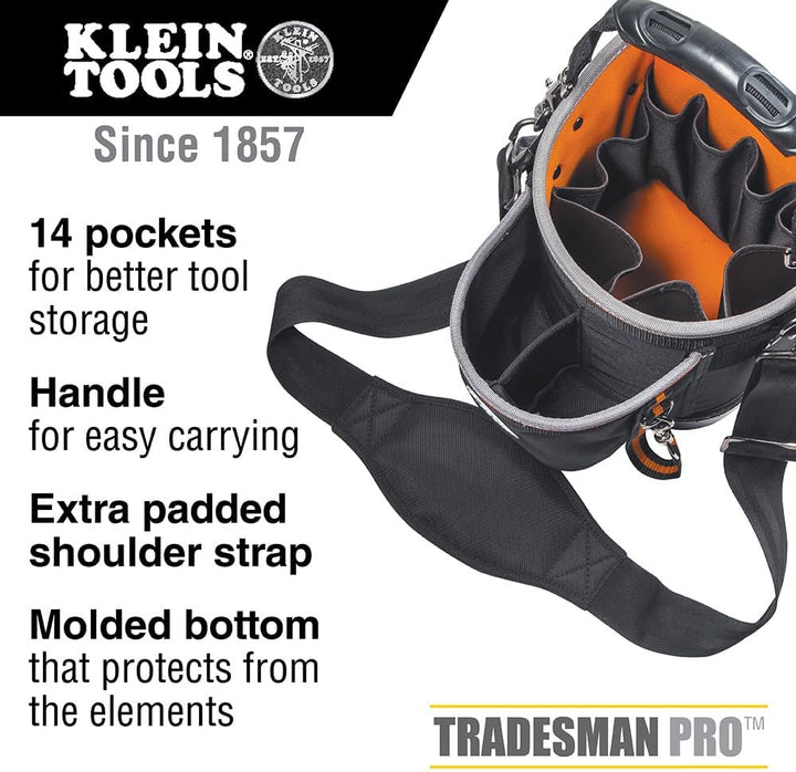 Klein Tools 55456BPL Tradesman Pro Tech Rucksack, 55419SP-14 Schulterbeutel, Schulterbeutel