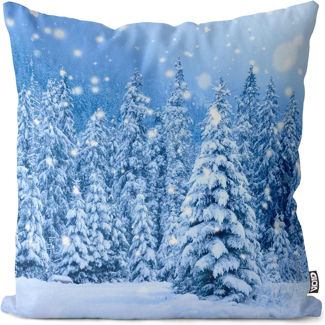 VOID Bäume Schnee Tanne Wald Kissenbezug Kissenhülle Sofakissen Kissen Deko Weihnachten Winter Weihn