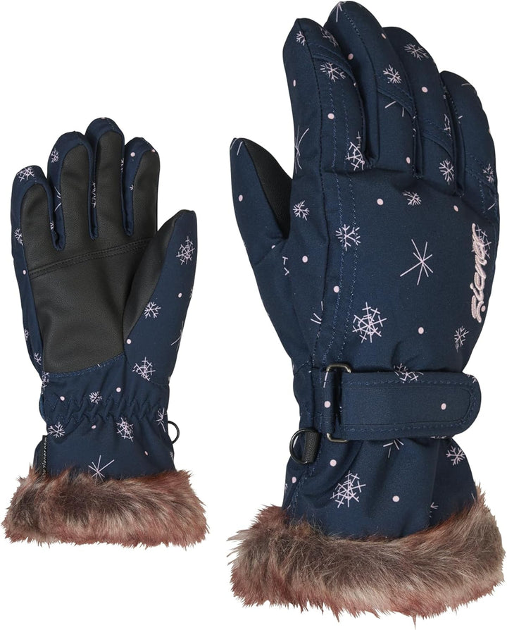 Ziener Mädchen LIM GIRLS glove junior Ski-Handschuhe / Wintersport |warm, atmungsaktiv 7 snowcrystal