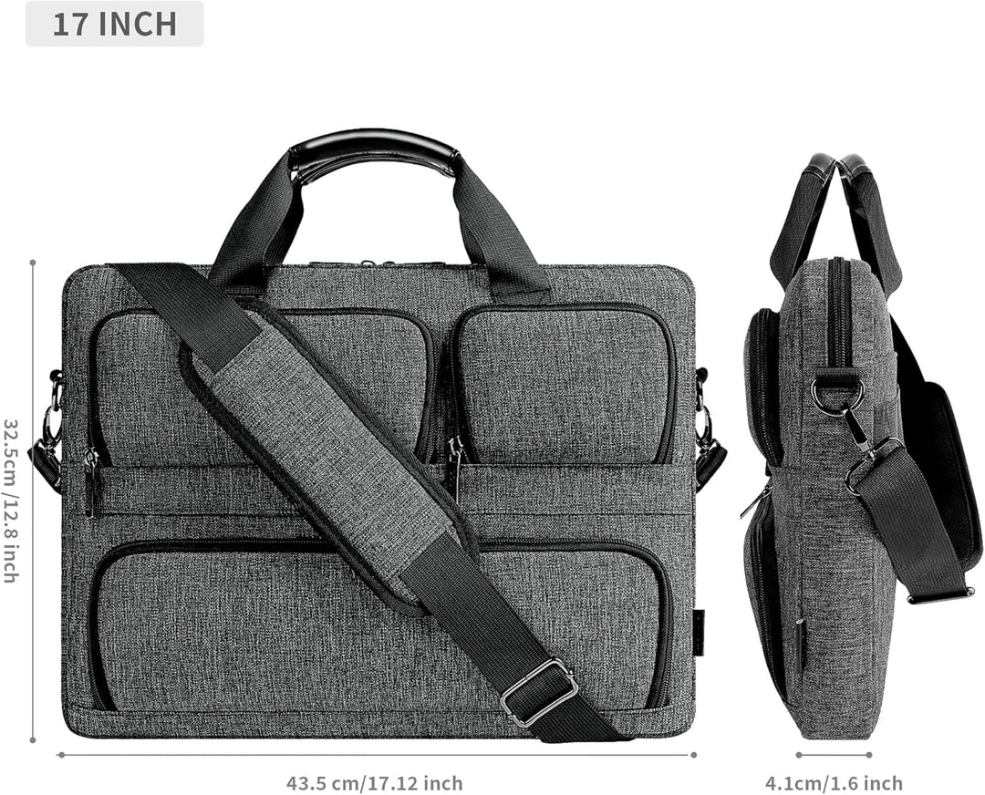 DOMISO 17-17,3 Zoll Laptoptasche Wasserdicht, Business Aktentasche mit Schultergurt, Stossfeste Trag