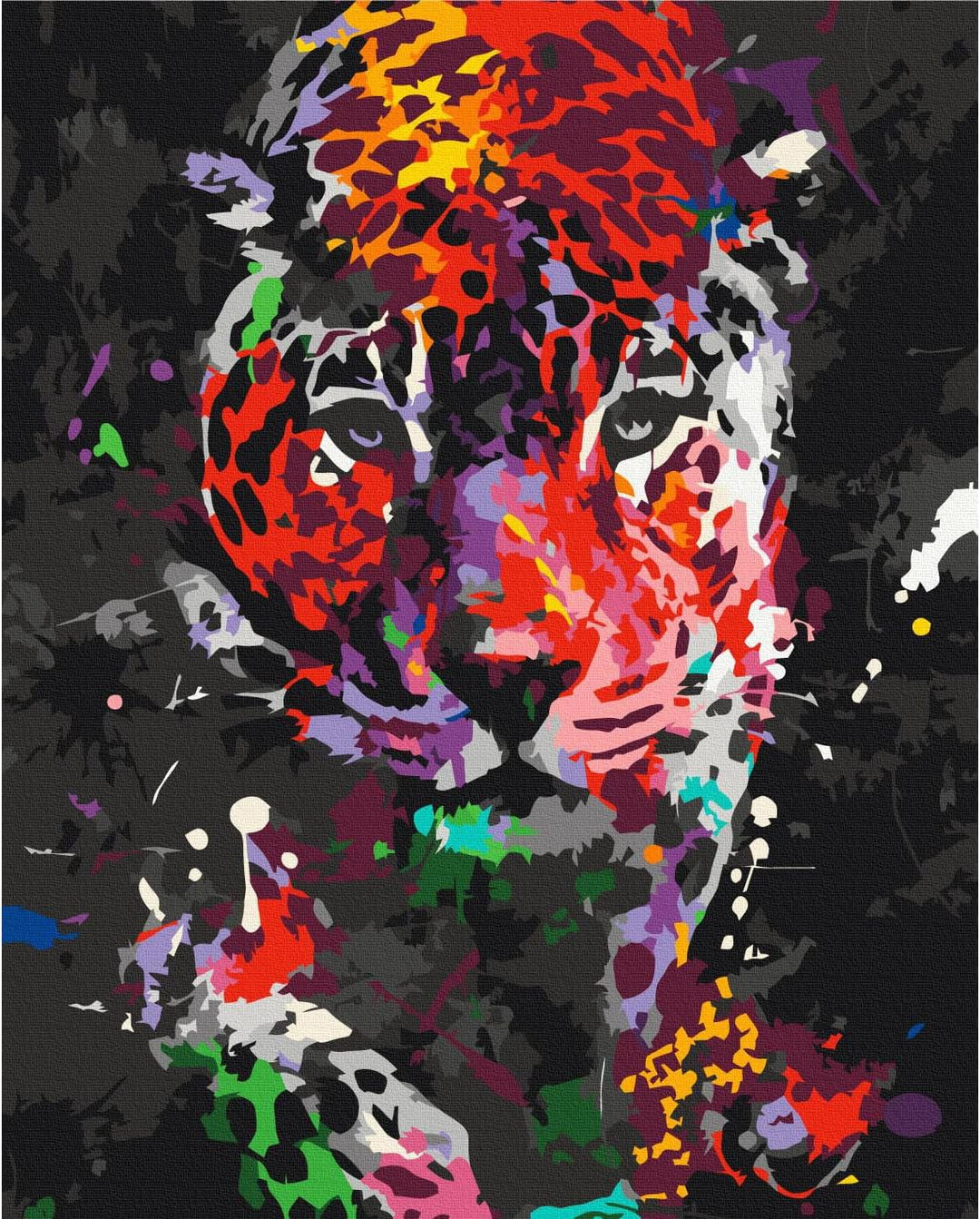 murando - Malen nach Zahlen Leopard bunt 40x60 cm Malset mit Holzrahmen auf Leinwand für Erwachsene
