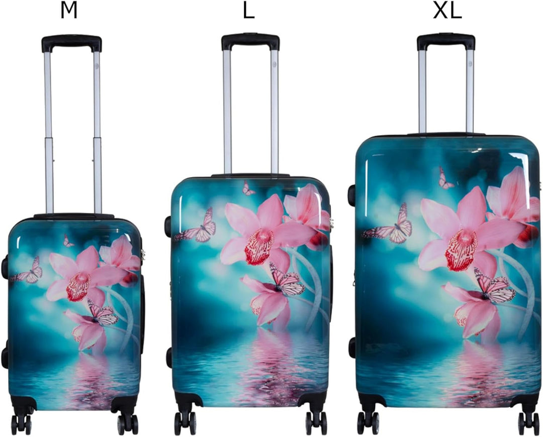 Warenhandel König Kofferset Gepäckset Polycarbonat ABS Hartschalen Koffer 3tlg. Set Trolley Reisekof