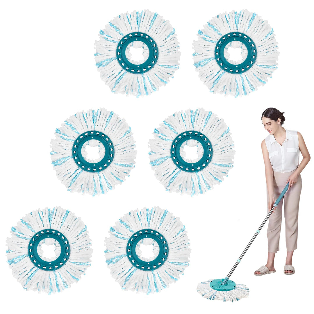 6 Stück für Leifheit Bodenwischer Ersatzbezug, Clean Twist Disc, für Leifheit Wischmop, Ersatzkopf f
